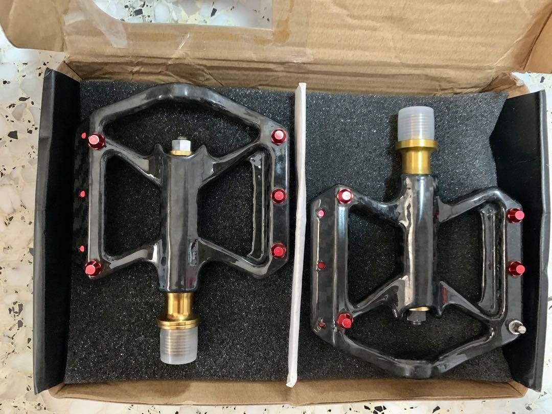 Carbon Titanium Flat Pedals 160g pair Sports Equipment Bicycles Parts Parts Accessories on Carousell