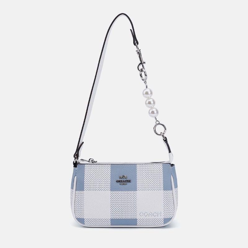 coach blue and white purse