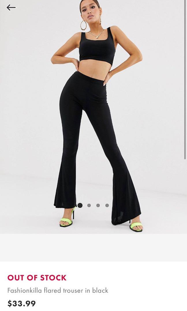 flared going out trousers