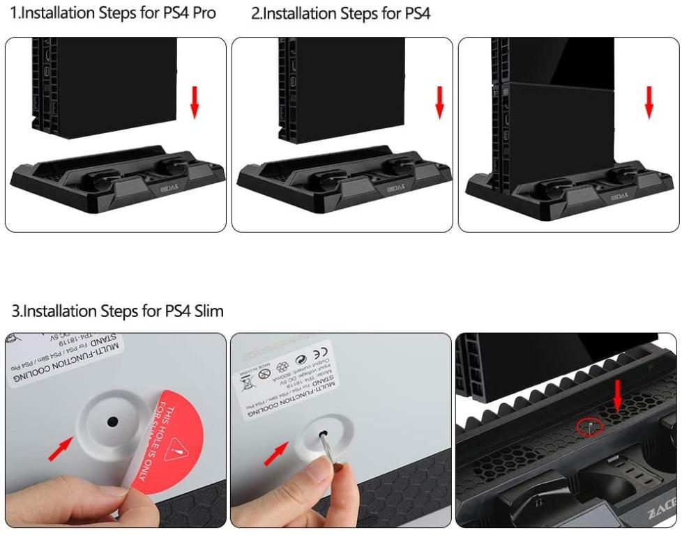 Zacro ps4 vertical stand cooling fan with dual charging station cheap