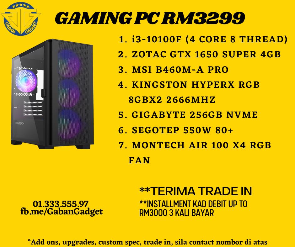 Gaming Pc Gtx 1650 Super Accept Trade In Electronics Computers Desktops On Carousell
