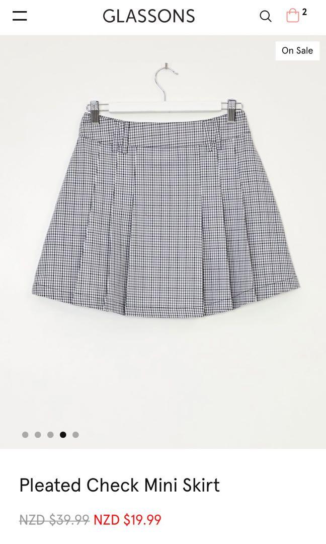 Plaid skirt glassons top