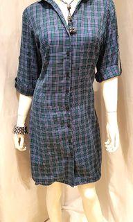 Green Checked Ladies Dress Shirt