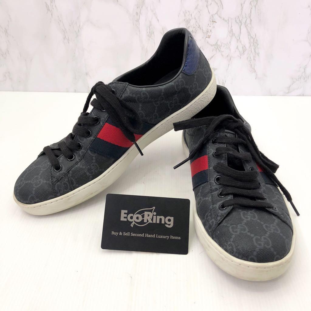GUCCI GG 429445 ACE SUPREME BLACK MEN S SHOE 217011579