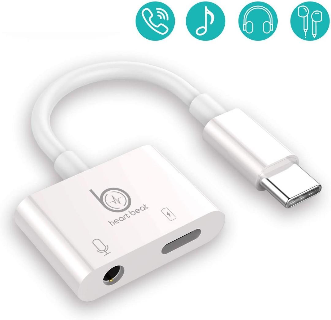 Headphone Adapter for ipad pro USB C to 3.5mm Adapter with Fast Charger Type C Audio Charger Adapter for Macbook Air iPad Pro Google Pixel Samsung Huawei Xiaomi more Computers