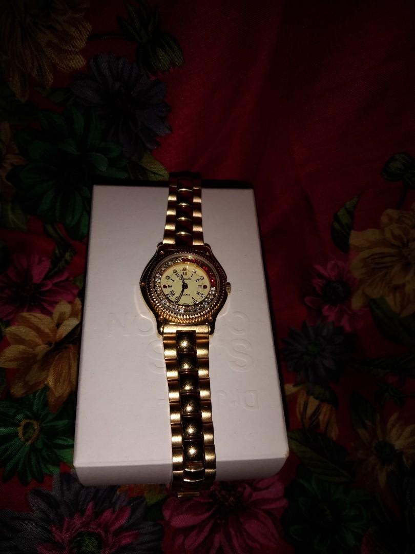 Jam Tangan Lapis Gold 24 Karat Fesyen Wanita Jam Tangan Di Carousell
