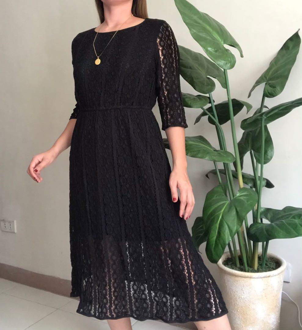 La Bebe Black Lace Dress S To M Women S Fashion Dresses Sets Dresses On Carousell