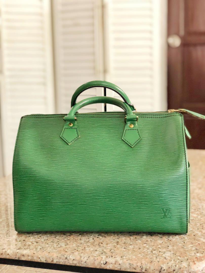 Louis Vuitton, Bags, Epi Louis Vuitton Speedy 3 In Forest Green Lock And  Key And Dustbag Included