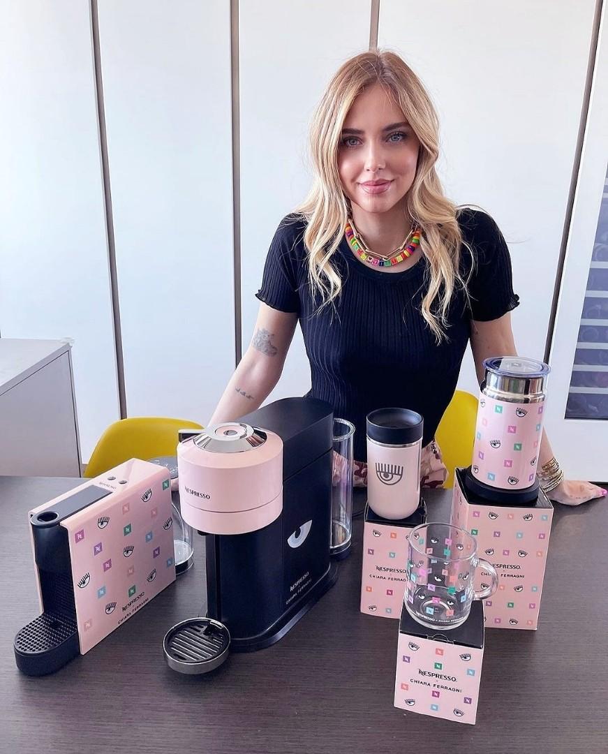 現貨 Nespresso X Chiara Ferragni 限量 聯名 咖啡杯 眨眼 保溫杯 玻璃杯 馬克杯 粉紅, 名牌精品, 精品配件在旋轉拍賣