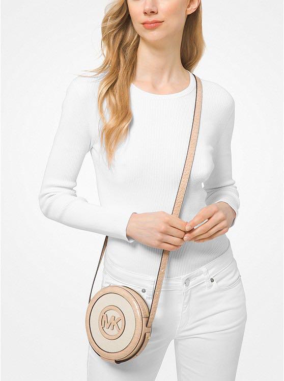 Michael Kors Outlet: Michael Jet-Set bag in grained leather - Apricot