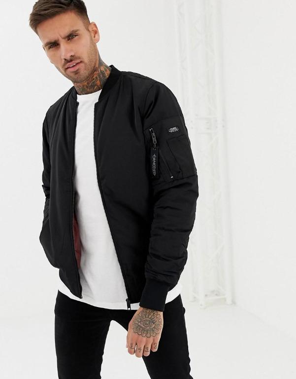 Pull and bear sales black bomber jacket