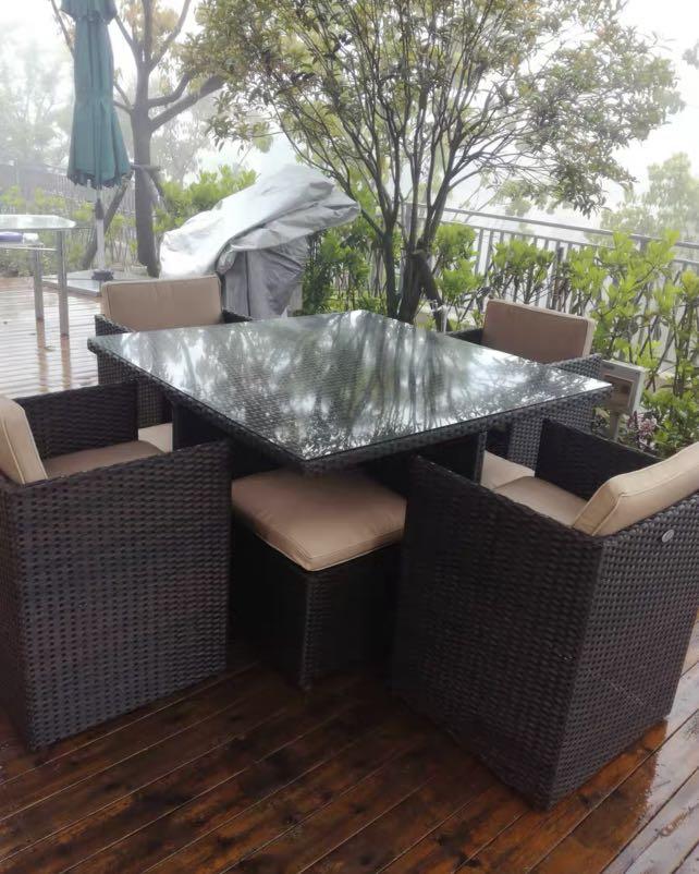 Rattan Outdoor Table And Chairs Set, Rattan Outdoor Furniture