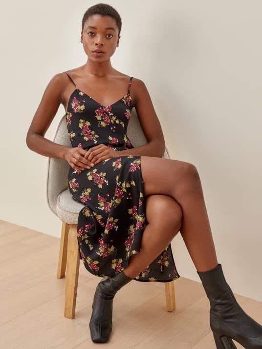 Reformation Crimini Dress in Grenache print