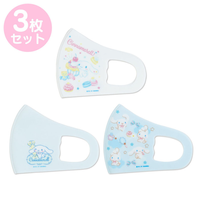 Sanrio 日本正版 Cinnamoroll 玉桂狗 兒童用涼感口罩 3個裝, 健康及營養食用品, 口罩、面罩 - Carousell