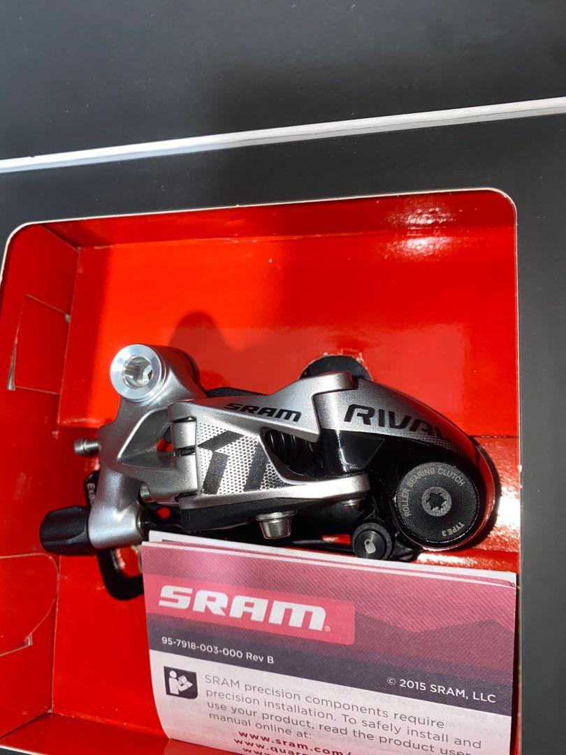 Dérailleur Arrière Sram Rival 1 Type 3 (11 Vitesses, Cage Moyenne, Noir/argent, Neuf Sans Boîte)