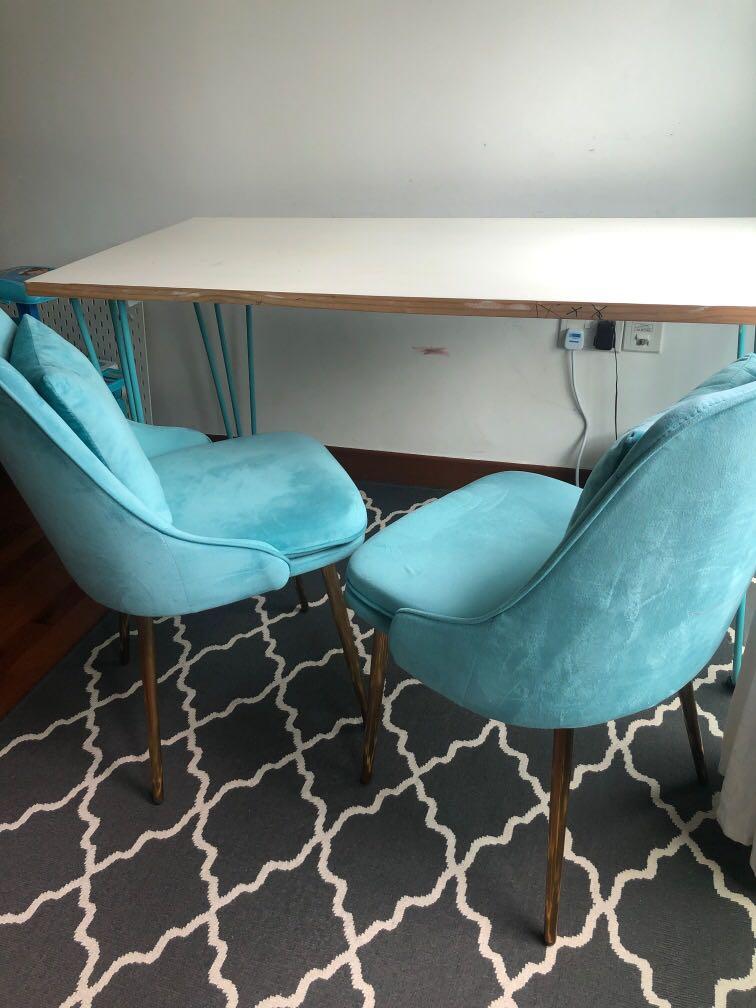 Two Chair Study Table Study table with 2 chairs, Furniture & Home Living, Furniture, Tables ...