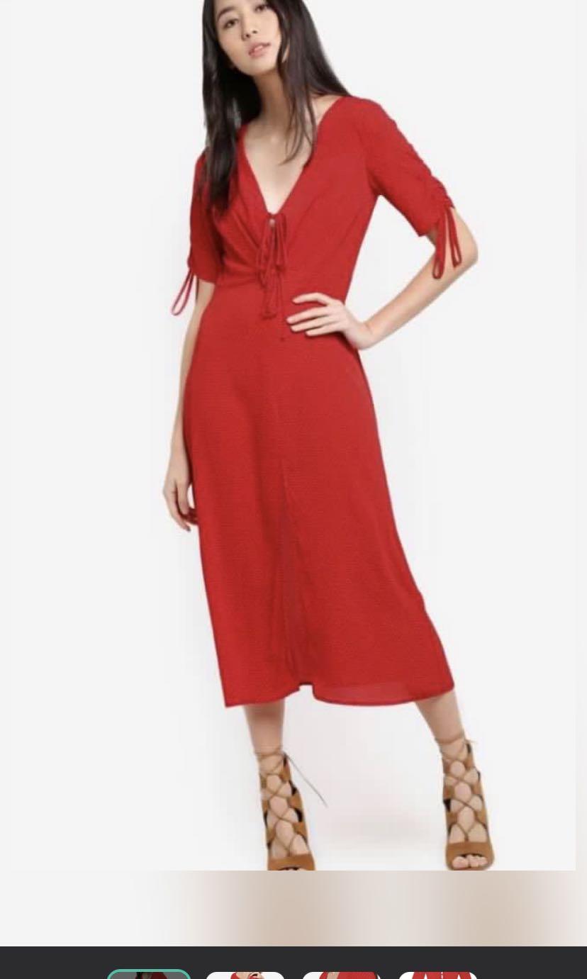 Topshop red polka outlet dot dress