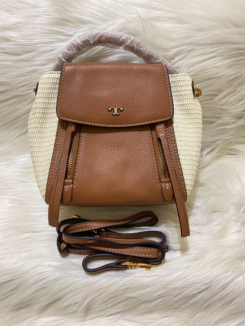 Tory burch half moon cheap straw crossbody