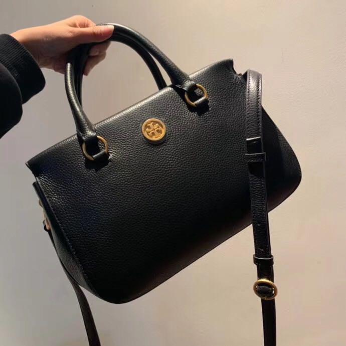 Tory burch mason deals top zip satchel