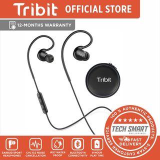 Tribit XSport Fly BTH21 Wireless Earphones with Built-in Mic, IPX7 Waterproof, 8 Hours Playtime, Noise Cancelling Sport Headphones for Workout Running Gym