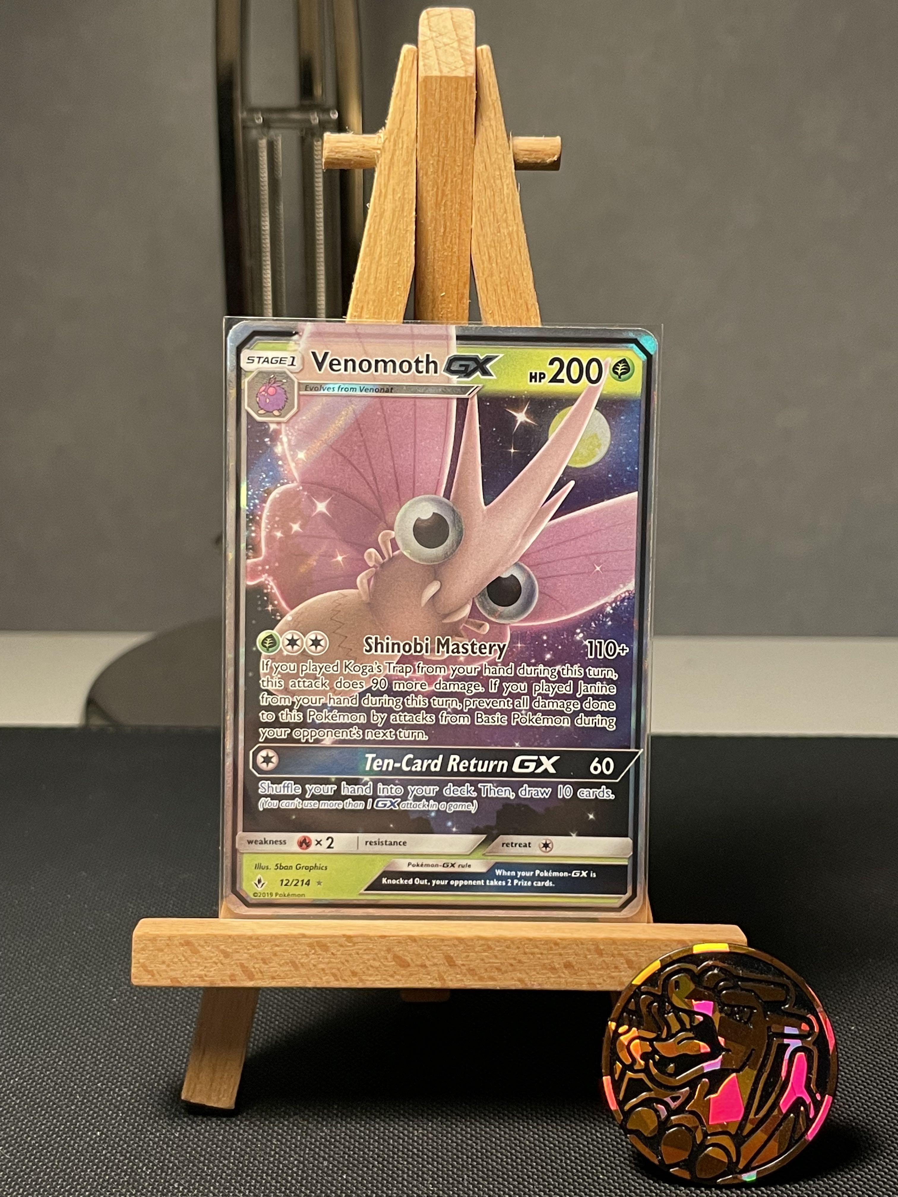 Venomoth GX 12/214 Ultra Rare, Hobbies & Toys, Toys & Games on
