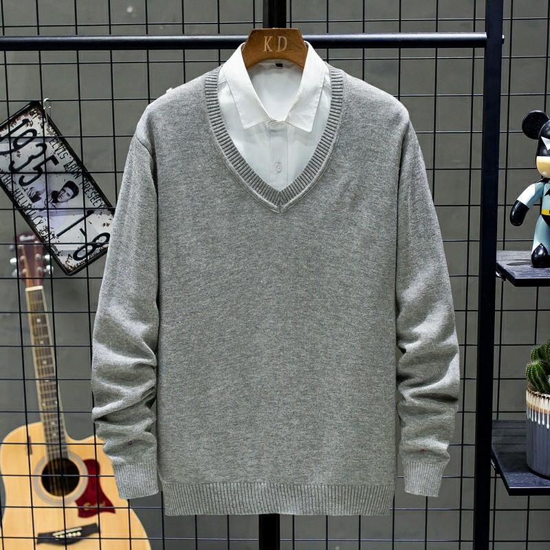 Mens grey pullover sweater Clearance