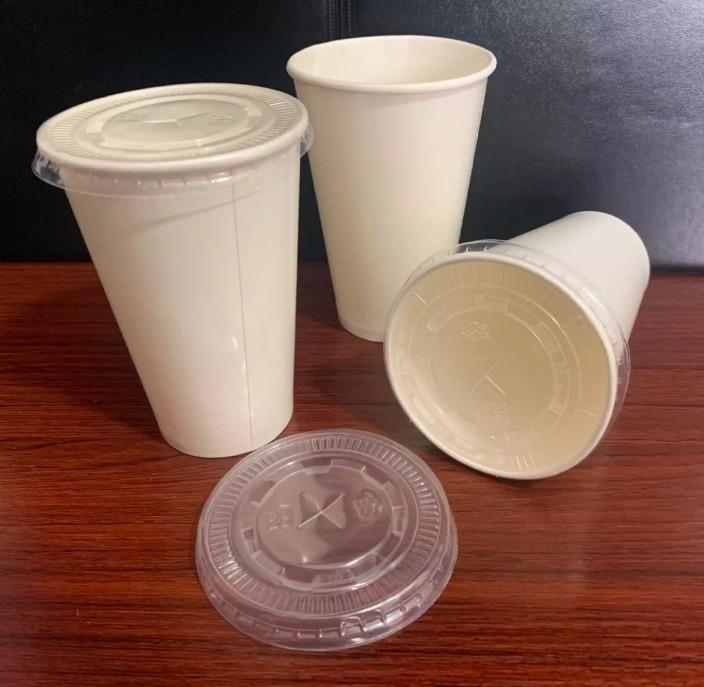 White paper cups with lids sale