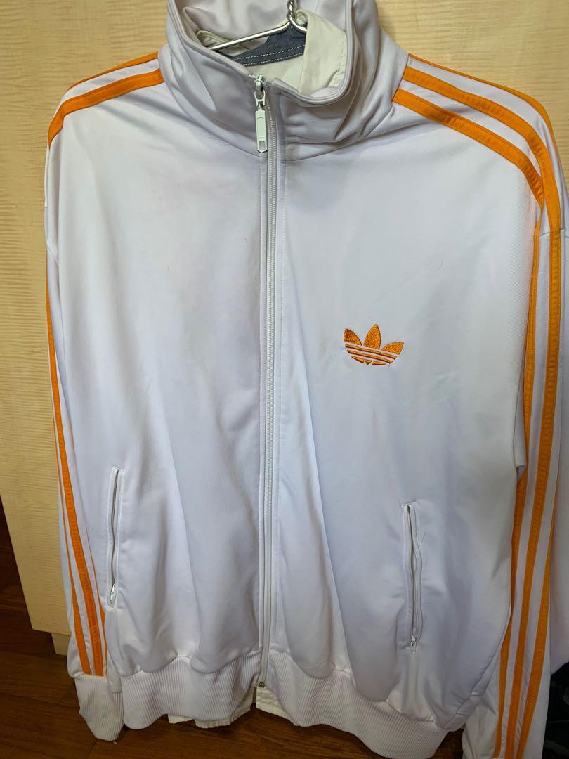 Adidas Jacket white and yellow stripes, Men's Fashion, Jackets and Outerwear on Carousell