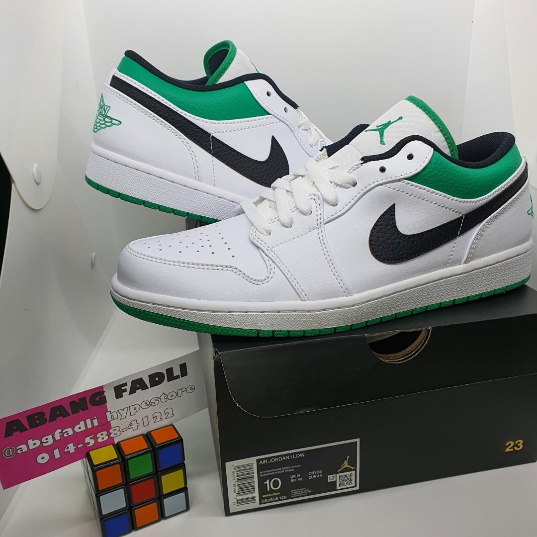 Uk9 Air Jordan 1 Low White Lucky Green Black Men S Fashion Footwear Sneakers On Carousell Uk9 Air Jordan 1 Low White Lucky Green Black Men S Fashion Footwear Sneakers On Carousell