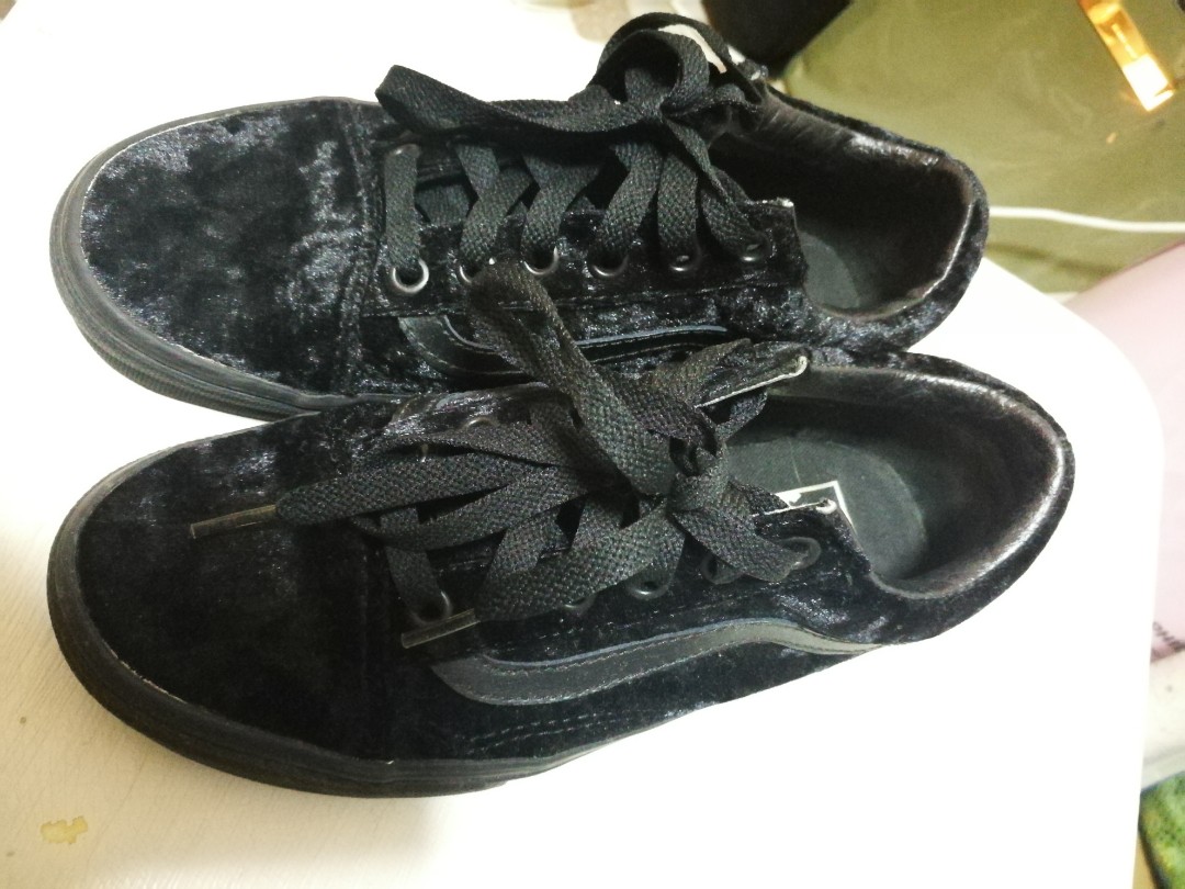 Black clearance velvet vans