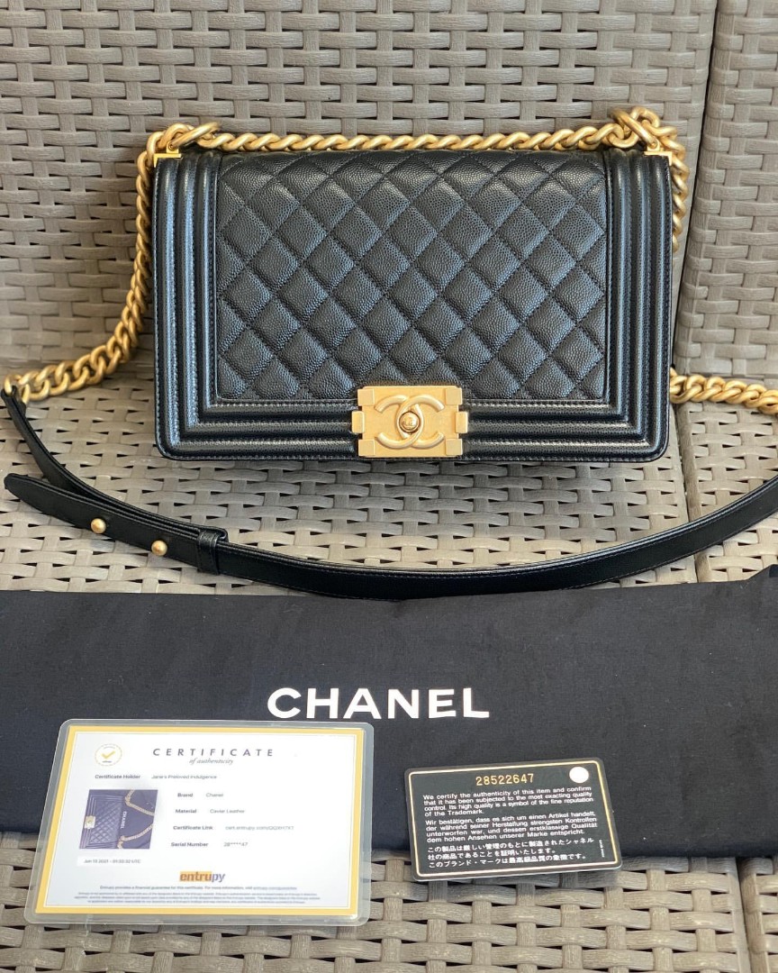 Authentic Chanel le boy medium caviar Luxury Bags Wallets on Carousell