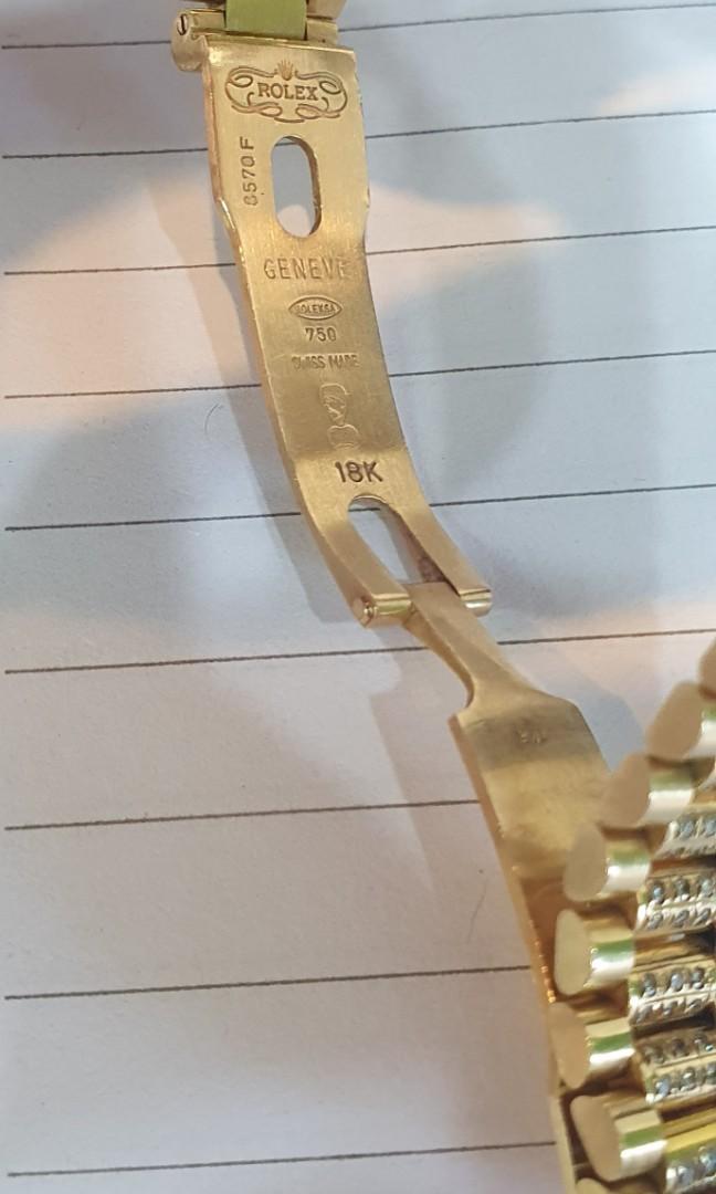 Authentic ROLEX Datejust 8570F 18k Solid Gold President Bracelet