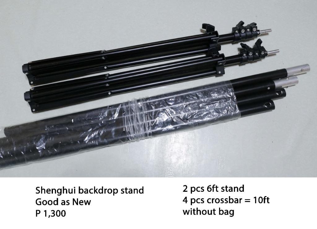 Backdrop / Background Stand For Sale (Category: Lighting & Studio Equipment) located in Pasig City. Submitted by lee025 (Listing ID 1094784359, Image 2). Description: PRICE DROP…PRICE DROP…PRICE DROP HPUSN Backdrop Stand Good as New 2 pcs 6ft stand 2 pcs telescopic crossbar = 10ft 4 pcs clips 2 pcs sand bag Before: P1,600 Now: P1,300 EMART 8.5x10 ft Backdrop stand Brand New 2 pcs 8.5ft stand 2 pcs telescopic crossbar = 10ft 2 pcs sand bag 4pcs Ba