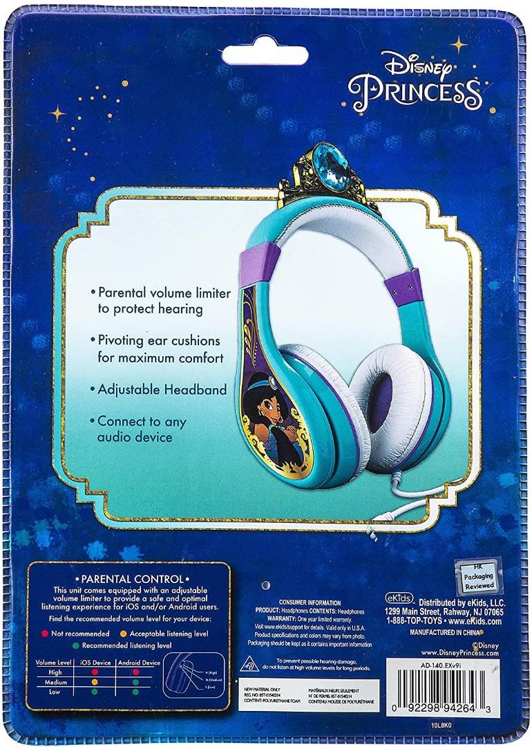 BNIB Kids Headphones Headsets Disney Princess Jasmine Aladdin