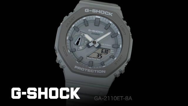 Casioak G Shock Earth Tone Color Series Carbon Core Guard Matte Grey Sports Watch GShock GA2110 GA2110ET
