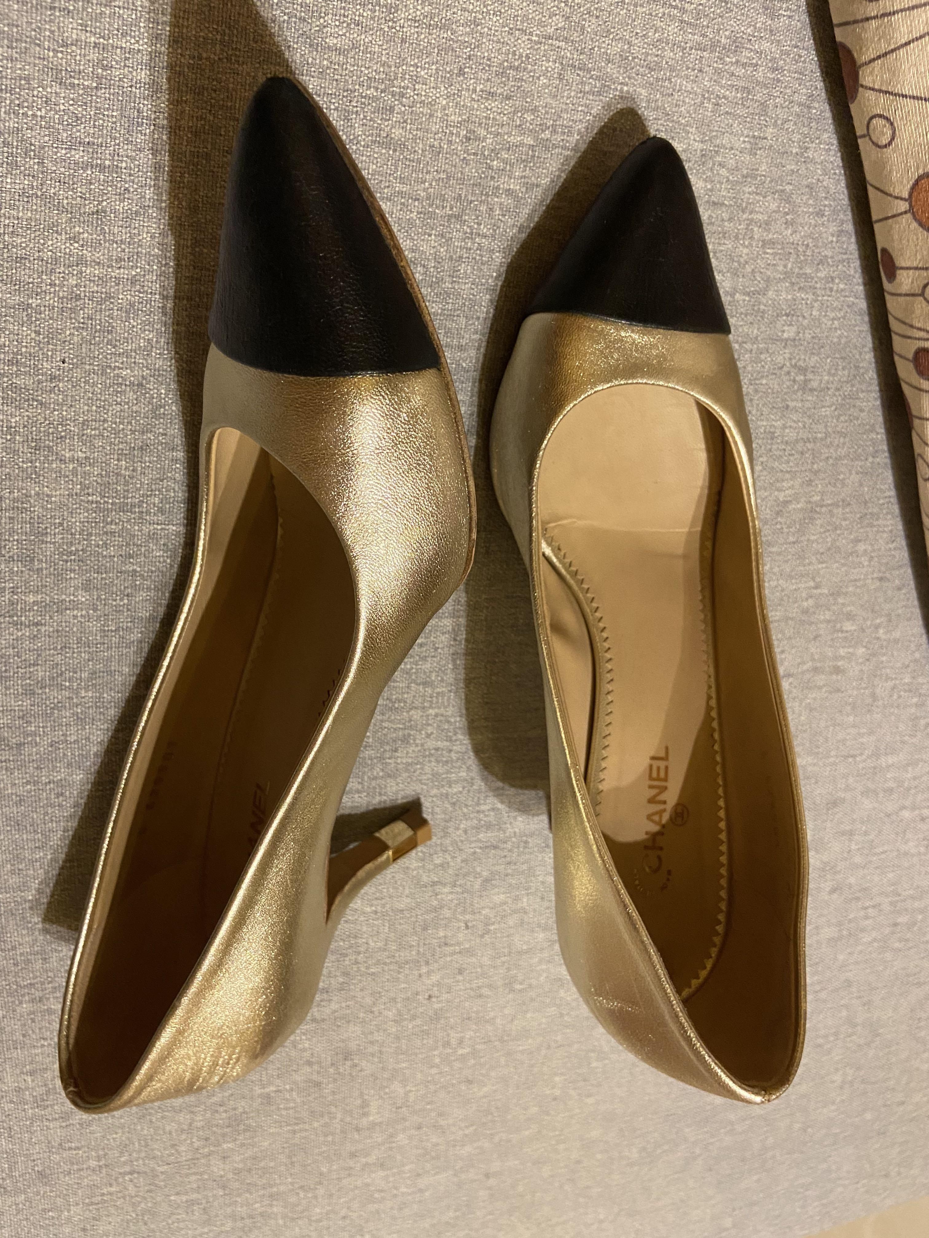 Chanel authentic orig fits 39-39.5 (Category: Heels) located in San Pedro. Submitted by harucloset (Listing ID 1094891240, Image 3). Description: Scuff/Sign of use on the back stileto barely notice when worn Orig guaranteed Dm me on ig.