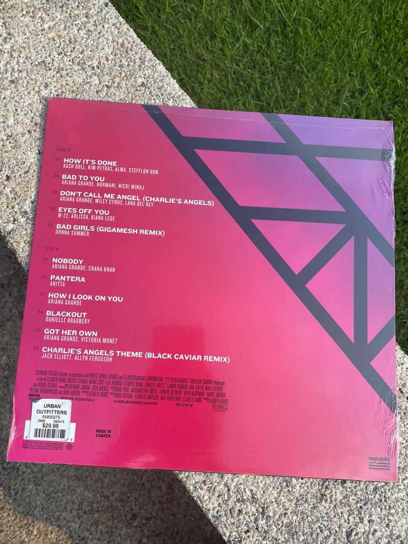 Charlie’s Angels Soundtrack (Category: Vinyls) located in Paranaque City. Submitted by missus_declutter (Listing ID 1094867673, Image 2). Description: Negotiable RFS: unwanted gift UO Exclusive Translucent Purple Color Vinyl Pressing Limited To 1,000 Copies Tracklist A1 Kash Doll, Kim Petras, Alma & Stefflon Don - How It's Done A2 Ariana Grande, Normani & Nicki Minaj - Bad To You A3 Ariana Grande, Miley Cyrus & Lana Del Rey - Don't Call Me Angel 