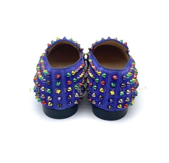 Mens blue spiked loafers cheap