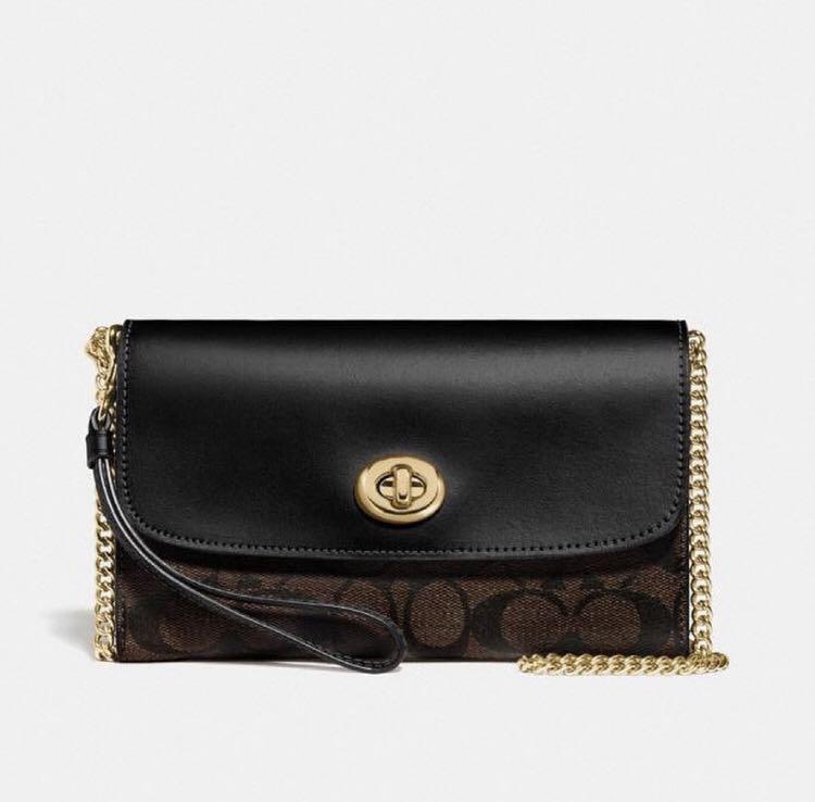 chain crossbody in signature canvas