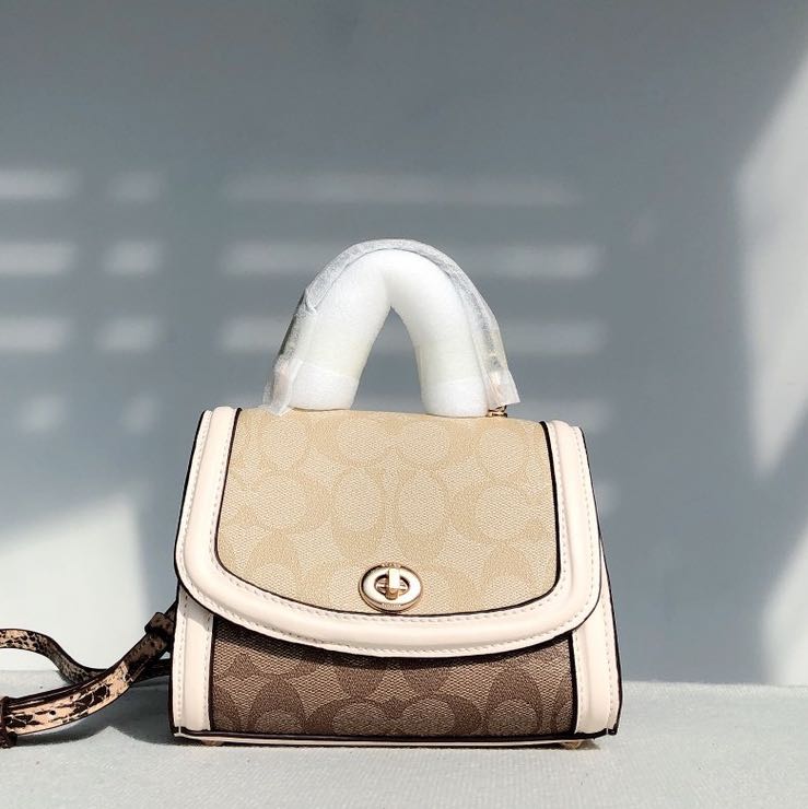 Bag Micro Tilly Top Handle In Blocked Signature Canvas Coach Lily