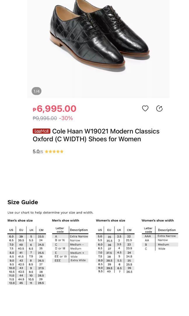 Cole haan width outlet