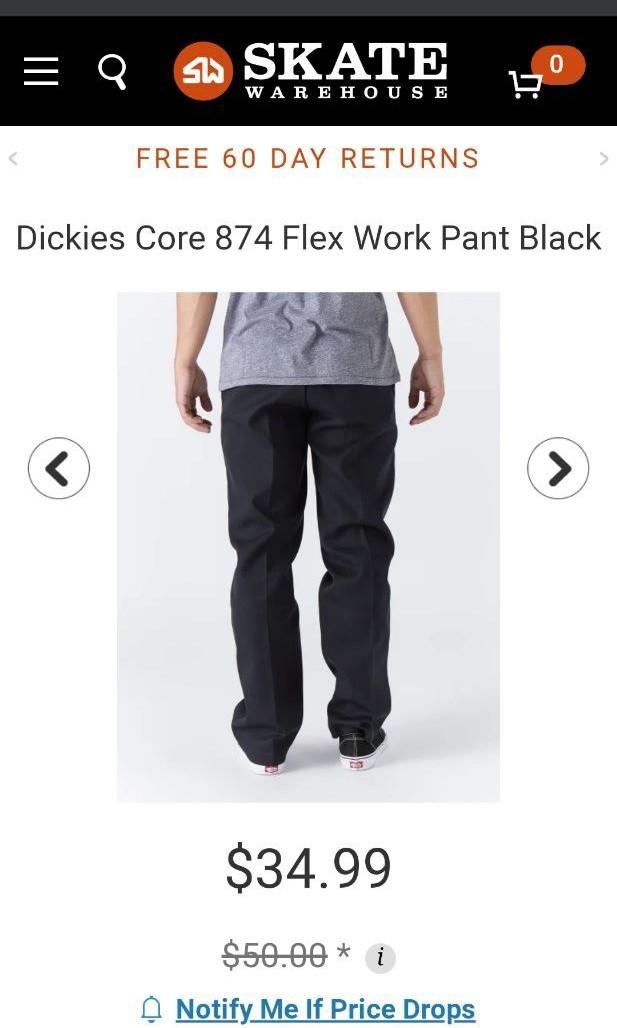 Dickies Core Original 874 Work Pant White - Skate Warehouse