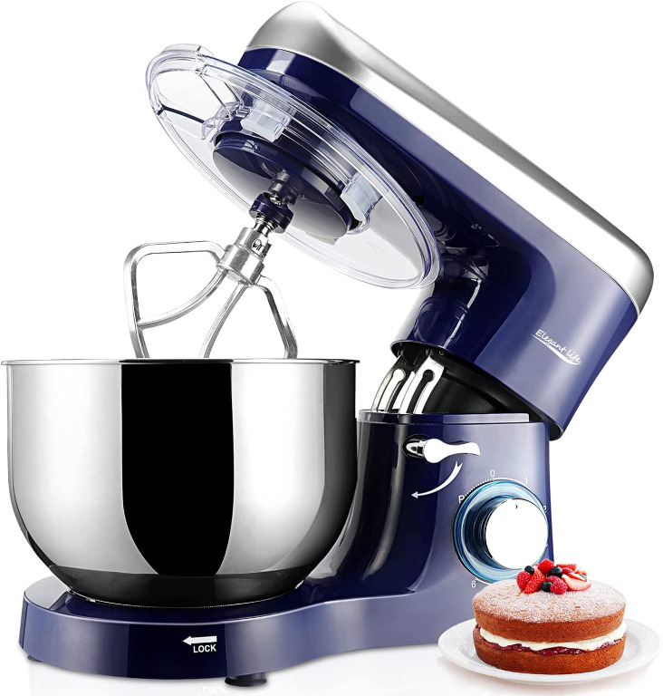 Elegant Life Stand Mixer, 6QT 6Speed TiltHead Food Mixer, 660W