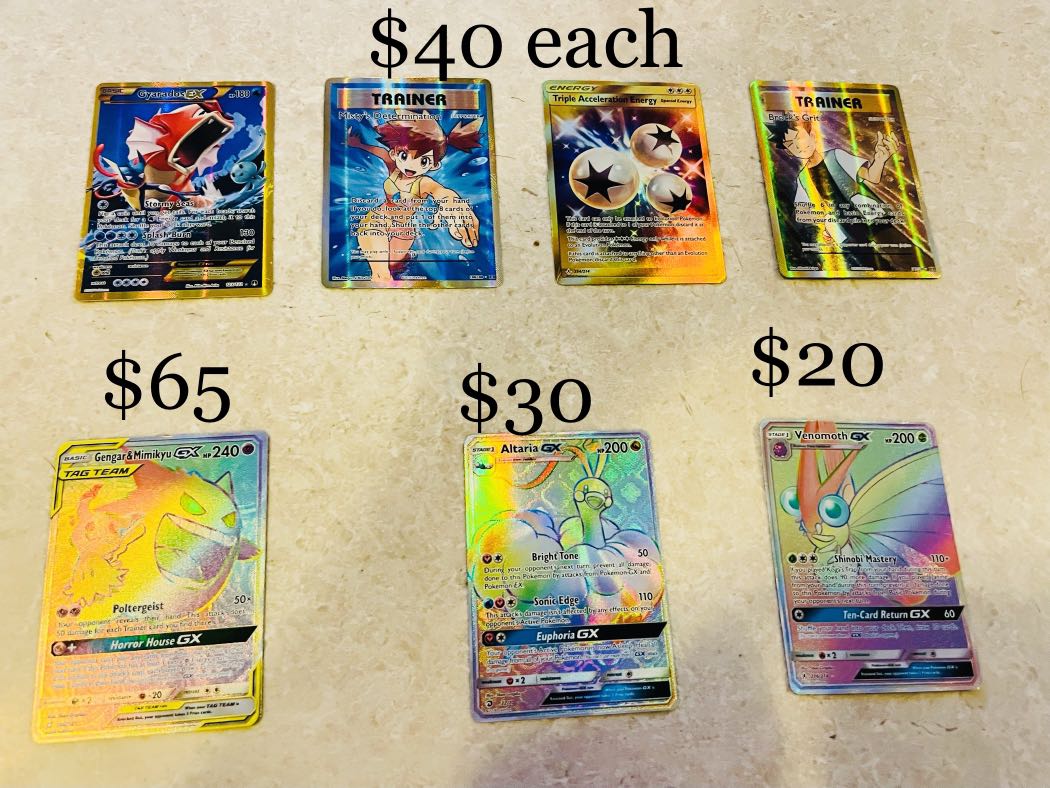 Gold And Rainbow Rare Pokemon Cards Hobbies Toys Toys Games On Carousell