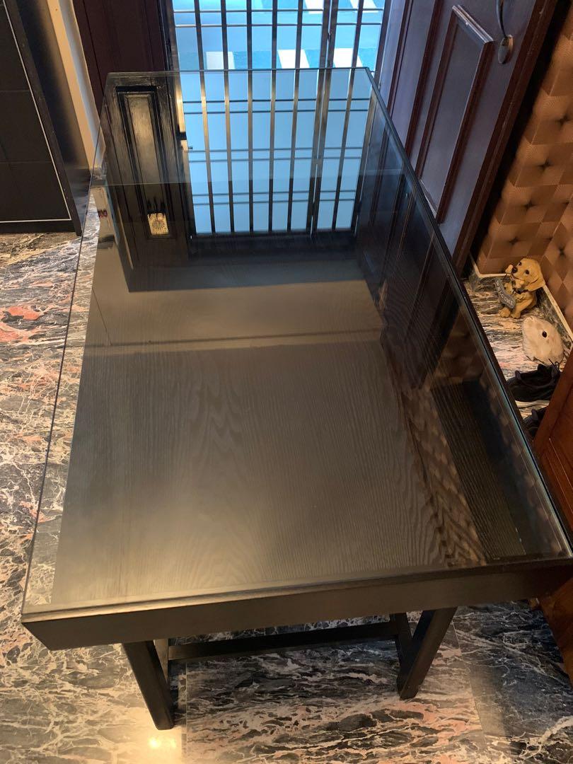 Ikea GLASS TOP computer table/desk, Furniture & Home Living, Furniture