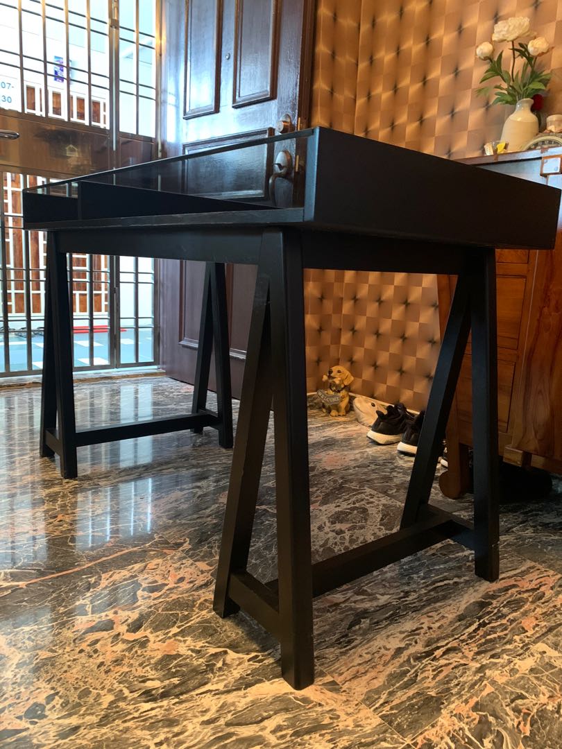 Ikea GLASS TOP computer table/desk, Furniture & Home Living, Furniture