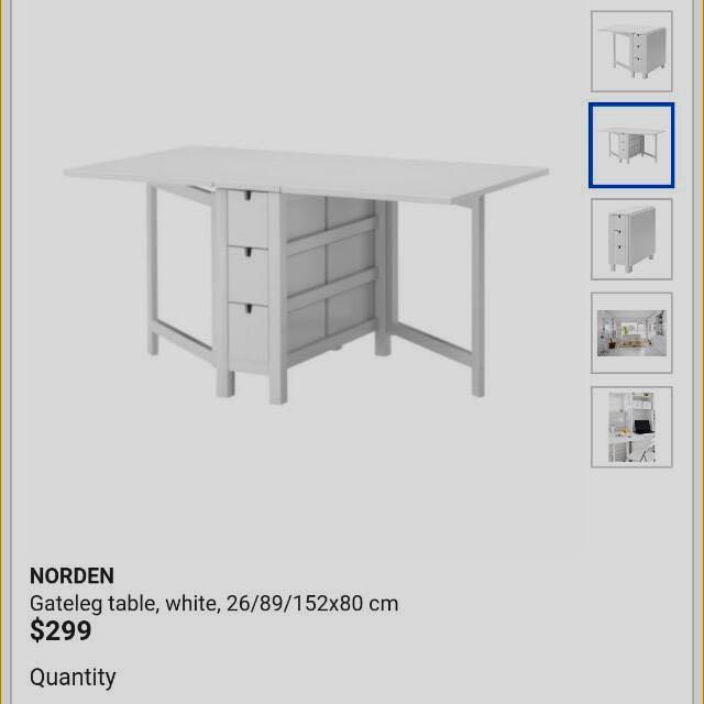 leiderschap touw dood gaan IKEA Foldable extendable table, Furniture & Home Living, Furniture, Tables  & Sets on Carousell