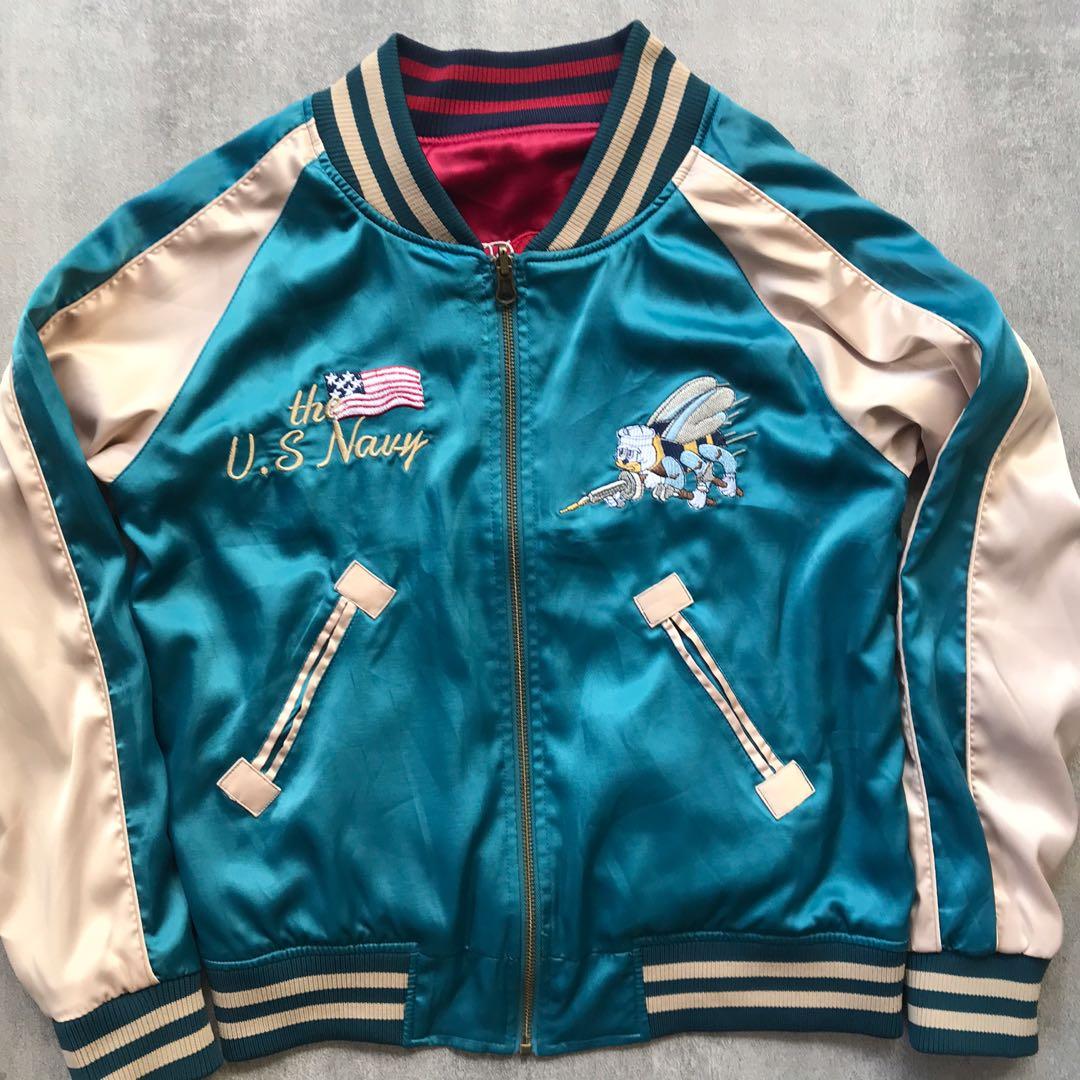 Jaket varsity vintage sukajan us navy 