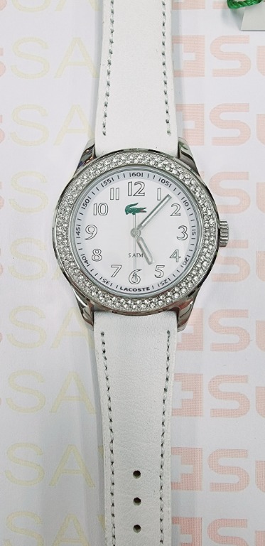 White lacoste watch women's online