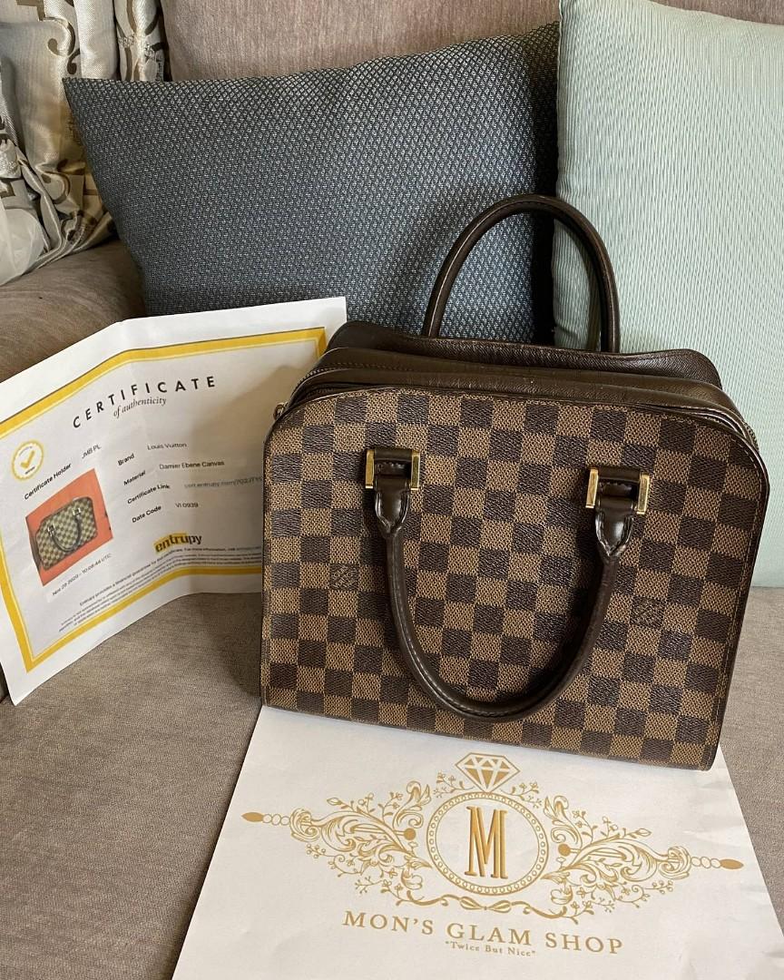 Louis Vuitton Damier Ebene Canvas Triana Bag.  Luxury, Lot #77019